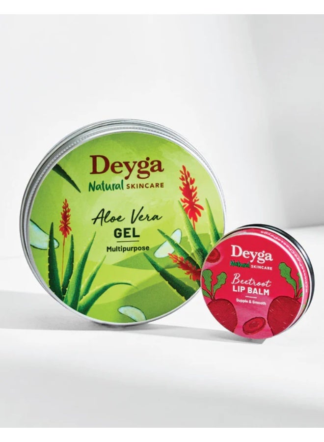 Deyga Daily Essentials Combo - Beetroot Lip Balm    10g+ Aloevera Gel 100g Multicolour, 2 Count - Image 2